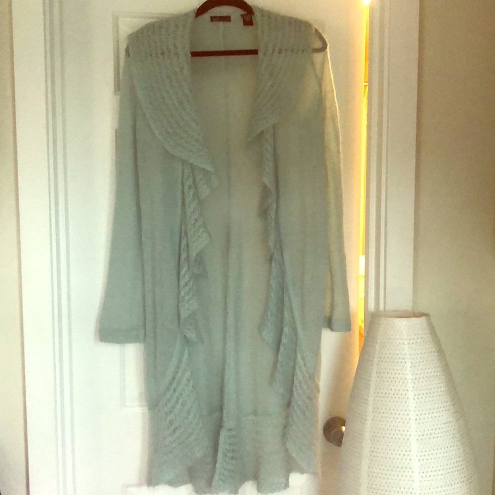Turquoise cardigan sweater